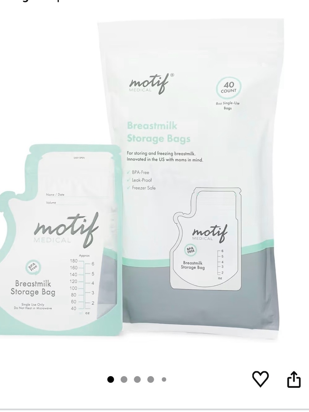 Motif Breastmilk Storage Bags